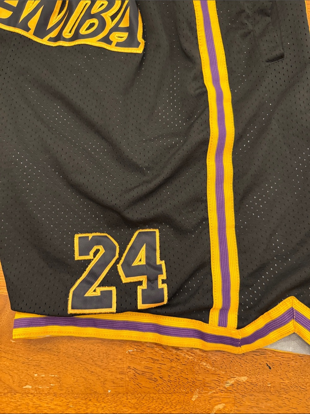 Black and Yellow Athletic Basketball Shorts with Numbered Panels xxl - Picture 4 of 7